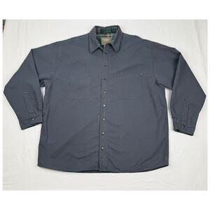 Haggar Generations Plaid Lined Shirt Jacket Shacket Gray XL Workwear Chore Coat